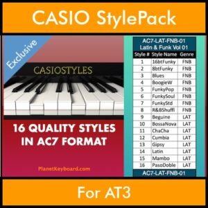 CasioStyles By PK Vol. 1 - Latin Funk Blues - 16 Styles for CASIO AT3 in AC7 format