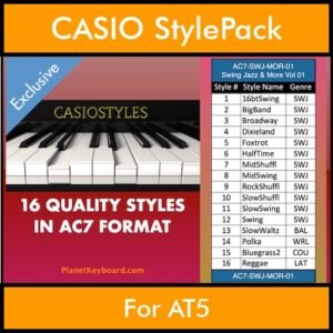 CasioStyles By PK Vol. 1  - Swing Jazz and More - 16 Styles for CASIO AT5 in AC7 format