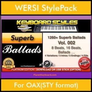 Ballads By PK Vol. 1  - 1260 Ballads Styles - 1260 Ballads Styles for WERSI OAX(STY format) in STY format