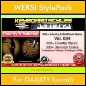 Country and Ballroom By PK Vol. 1  - 830 Country and Ballroom Styles - 830 Country and Ballroom Styles for WERSI OAX(STY format) in STY format