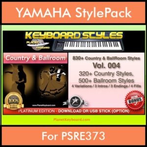 Country and Ballroom By PK Vol. 1  - 830 Country and Ballroom Styles - 830 Country and Ballroom Styles for YAMAHA PSRE373 in STY format