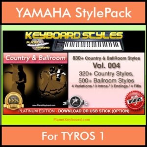 Country and Ballroom By PK Vol. 1  - 830 Country and Ballroom Styles - 830 Country and Ballroom Styles for YAMAHA TYROS 1 in STY format