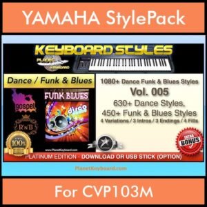 Dance Funk Blues By PK Vol. 1  - 1080 Dance Funk Blues Styles - 1080 Dance Funk Blues Styles for YAMAHA CVP103M in STY format