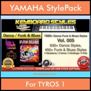 Dance Funk Blues By PK Vol. 1  - 1080 Dance Funk Blues Styles - 1080 Dance Funk Blues Styles for YAMAHA TYROS 1 in STY format