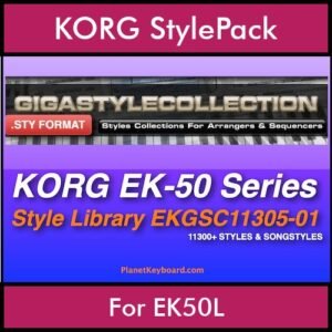 The GIGA Style Collection By PK GIGAPACK Vol. 1  - 11305 Styles - 11305 Styles for KORG EK50L in STY format