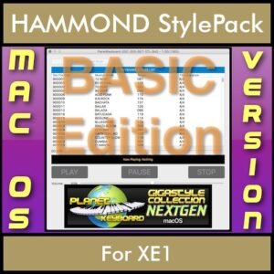 GIGASTYLECOLLECTION NEXTGEN By PK BASIC EDITION With Style Player Software Vol. 1  - FOR MAC - 9500 Styles for HAMMOND XE1 in PAT format