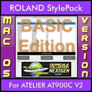 GIGASTYLECOLLECTION NEXTGEN By PK BASIC EDITION With Style Player Software Vol. 1  - FOR MAC - 9500 Styles for ROLAND ATELIER AT900C V2 in STL format