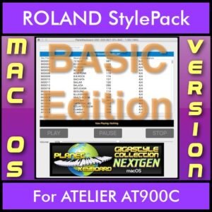 GIGASTYLECOLLECTION NEXTGEN By PK BASIC EDITION With Style Player Software Vol. 1  - FOR MAC - 9500 Styles for ROLAND ATELIER AT900C in STL format
