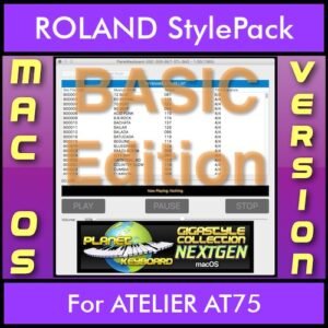 GIGASTYLECOLLECTION NEXTGEN By PK BASIC EDITION With Style Player Software Vol. 1  - FOR MAC - 9500 Styles for ROLAND ATELIER AT75 in STL format