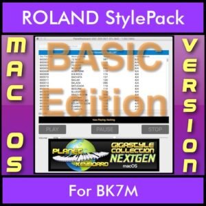 GIGASTYLECOLLECTION NEXTGEN By PK BASIC EDITION With Style Player Software Vol. 1  - FOR MAC - 9500 Styles for ROLAND BK7M in STL format