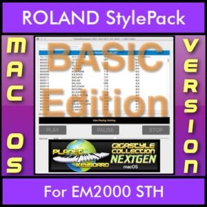 GIGASTYLECOLLECTION NEXTGEN By PK BASIC EDITION With Style Player Software Vol. 1  - FOR MAC - 9500 Styles for ROLAND EM2000 STH in STH format