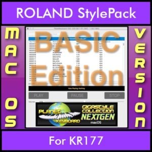 GIGASTYLECOLLECTION NEXTGEN By PK BASIC EDITION With Style Player Software Vol. 1  - FOR MAC - 9500 Styles for ROLAND KR177 in STL format