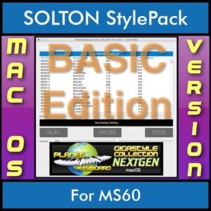 GIGASTYLECOLLECTION NEXTGEN By PK BASIC EDITION With Style Player Software Vol. 1  - FOR MAC - 9500 Styles for SOLTON MS60 in PAT format