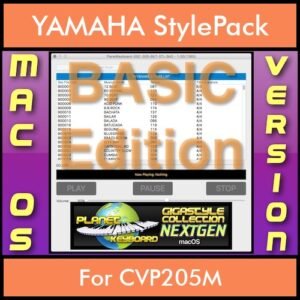 GIGASTYLECOLLECTION NEXTGEN By PK BASIC EDITION With Style Player Software Vol. 1  - FOR MAC - 9500 Styles for YAMAHA CVP205M in STY format