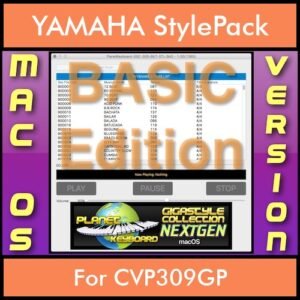 GIGASTYLECOLLECTION NEXTGEN By PK BASIC EDITION With Style Player Software Vol. 1  - FOR MAC - 9500 Styles for YAMAHA CVP309GP in STY format