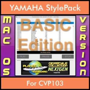 GIGASTYLECOLLECTION NEXTGEN By PK BASIC EDITION With Style Player Software Vol. 1  - FOR MAC - 9500 Styles for YAMAHA CVP103 in STY format