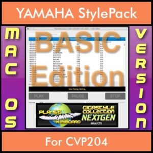 GIGASTYLECOLLECTION NEXTGEN By PK BASIC EDITION With Style Player Software Vol. 1  - FOR MAC - 9500 Styles for YAMAHA CVP204 in STY format