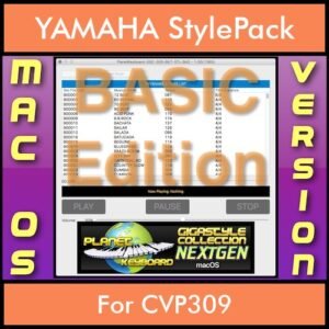 GIGASTYLECOLLECTION NEXTGEN By PK BASIC EDITION With Style Player Software Vol. 1  - FOR MAC - 9500 Styles for YAMAHA CVP309 in STY format