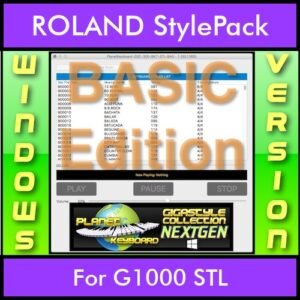 GIGASTYLECOLLECTION NEXTGEN By PK BASIC EDITION With Style Player Software Vol. 1  - FOR PC - 9500 Styles for ROLAND G1000 STL in STL format