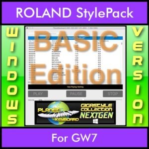 GIGASTYLECOLLECTION NEXTGEN By PK BASIC EDITION With Style Player Software Vol. 1  - FOR PC - 9500 Styles for ROLAND GW7 in STL format