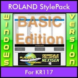 GIGASTYLECOLLECTION NEXTGEN By PK BASIC EDITION With Style Player Software Vol. 1  - FOR PC - 9500 Styles for ROLAND KR117 in STL format