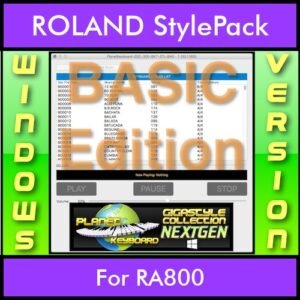 GIGASTYLECOLLECTION NEXTGEN By PK BASIC EDITION With Style Player Software Vol. 1  - FOR PC - 9500 Styles for ROLAND RA800 in STL format