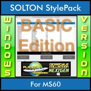 GIGASTYLECOLLECTION NEXTGEN By PK BASIC EDITION With Style Player Software Vol. 1  - FOR PC - 9500 Styles for SOLTON MS60 in PAT format