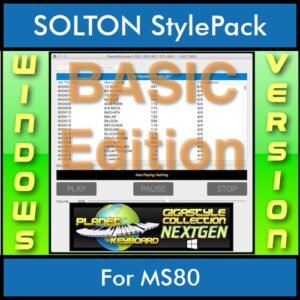 GIGASTYLECOLLECTION NEXTGEN By PK BASIC EDITION With Style Player Software Vol. 1  - FOR PC - 9500 Styles for SOLTON MS80 in PAT format