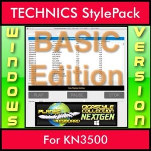 GIGASTYLECOLLECTION NEXTGEN By PK BASIC EDITION With Style Player Software Vol. 1  - FOR PC - 9500 Styles for TECHNICS KN3500 in CMP format