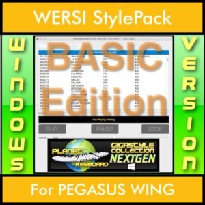 GIGASTYLECOLLECTION NEXTGEN By PK BASIC EDITION With Style Player Software Vol. 1  - FOR PC - 9500 Styles for WERSI PEGASUS WING in STY format