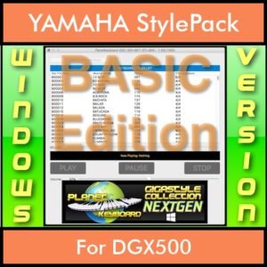GIGASTYLECOLLECTION NEXTGEN By PK BASIC EDITION With Style Player Software Vol. 1  - FOR PC - 9500 Styles for YAMAHA DGX500 in STY format