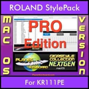 GIGASTYLECOLLECTION NEXTGEN By PK PROFESSIONAL EDITION With Style Player Software Vol. 1  - FOR MAC - 9800 Styles for ROLAND KR111PE in STL format