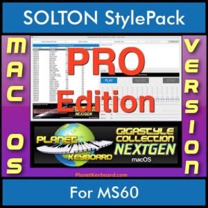 GIGASTYLECOLLECTION NEXTGEN By PK PROFESSIONAL EDITION With Style Player Software Vol. 1  - FOR MAC - 9800 Styles for SOLTON MS60 in PAT format