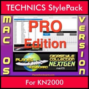 GIGASTYLECOLLECTION NEXTGEN By PK PROFESSIONAL EDITION With Style Player Software Vol. 1  - FOR MAC - 9800 Styles for TECHNICS KN2000 in CMP format