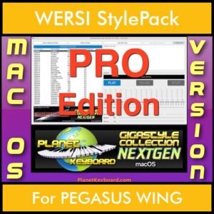 GIGASTYLECOLLECTION NEXTGEN By PK PROFESSIONAL EDITION With Style Player Software Vol. 1  - FOR MAC - 9800 Styles for WERSI PEGASUS WING in STY format