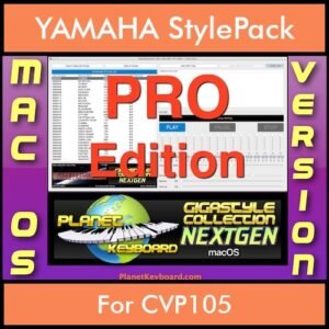 GIGASTYLECOLLECTION NEXTGEN By PK PROFESSIONAL EDITION With Style Player Software Vol. 1  - FOR MAC - 9800 Styles for YAMAHA CVP105 in STY format