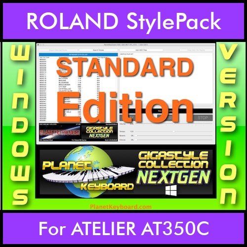 GIGASTYLECOLLECTION NEXTGEN By PK STANDARD EDITION With Style Player  Software Vol. 1 - FOR PC - 9600 Styles for ROLAND ATELIER AT350C in STL  format