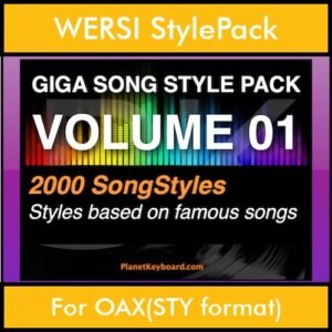 GIGASONGSTYLESPACK By PK GIGAPACK Vol. 1  - GIGA SONG STYLES PACK - 2000 Song Styles for WERSI OAX(STY format) in STY format