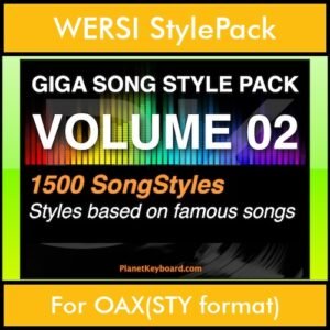 GIGASONGSTYLESPACK By PK GIGAPACK Vol. 2  - GIGA SONG STYLES PACK - 1500 Song Styles for WERSI OAX(STY format) in STY format