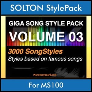 GIGASONGSTYLESPACK By PK GIGAPACK Vol. 3  - GIGA SONG STYLES PACK - 3000 Song Styles for SOLTON MS100 in PAT format