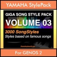 GIGASONGSTYLESPACK By PK GIGAPACK Vol. 3 - GIGA SONG STYLES PACK - 3000 Song Styles for YAMAHA GENOS 2 in STY format