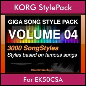 GIGASONGSTYLESPACK By PK GIGAPACK Vol. 4  - GIGA SONG STYLES PACK - 3000 Song Styles for KORG EK50CSA in STY format