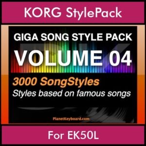 GIGASONGSTYLESPACK By PK GIGAPACK Vol. 4  - GIGA SONG STYLES PACK - 3000 Song Styles for KORG EK50L in STY format