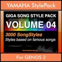 GIGASONGSTYLESPACK By PK GIGAPACK Vol. 4 - GIGA SONG STYLES PACK - 3000 Song Styles for YAMAHA GENOS 2 in STY format