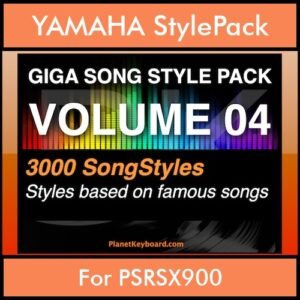 GIGASONGSTYLESPACK By PK GIGAPACK Vol. 4  - GIGA SONG STYLES PACK - 3000 Song Styles for YAMAHA PSRSX900 in STY format