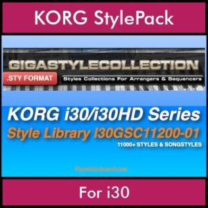 The GIGA Style Collection By PK GIGAPACK Vol. 1  - 11200 Styles - 11200 Styles for KORG i30 in STY format