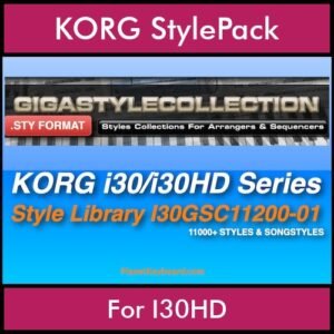 The GIGA Style Collection By PK GIGAPACK Vol. 1  - 11200 Styles - 11200 Styles for KORG I30HD in STY format