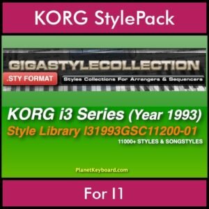 The GIGA Style Collection By PK GIGAPACK Vol. 1  - 11200 Styles - 11200 Styles for KORG I1 in STY format
