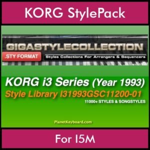 The GIGA Style Collection By PK GIGAPACK Vol. 1  - 11200 Styles - 11200 Styles for KORG I5M in STY format