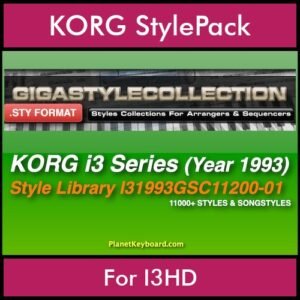 The GIGA Style Collection By PK GIGAPACK Vol. 1  - 11200 Styles - 11200 Styles for KORG I3HD in STY format